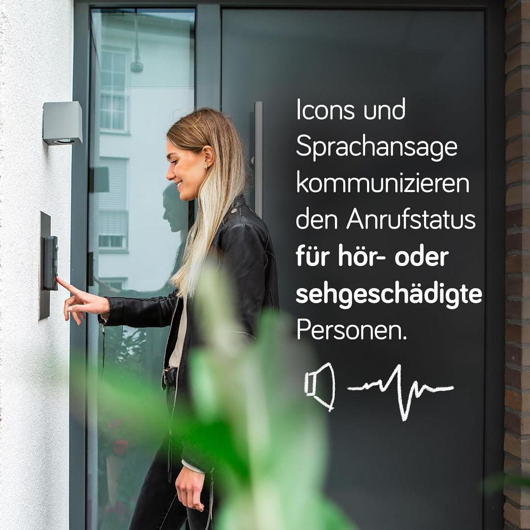 Grothe Türklingel mit Kamera, Sprechanlage & digitalem Namensschild LAN Türstation Opt. WLAN Nachtsi