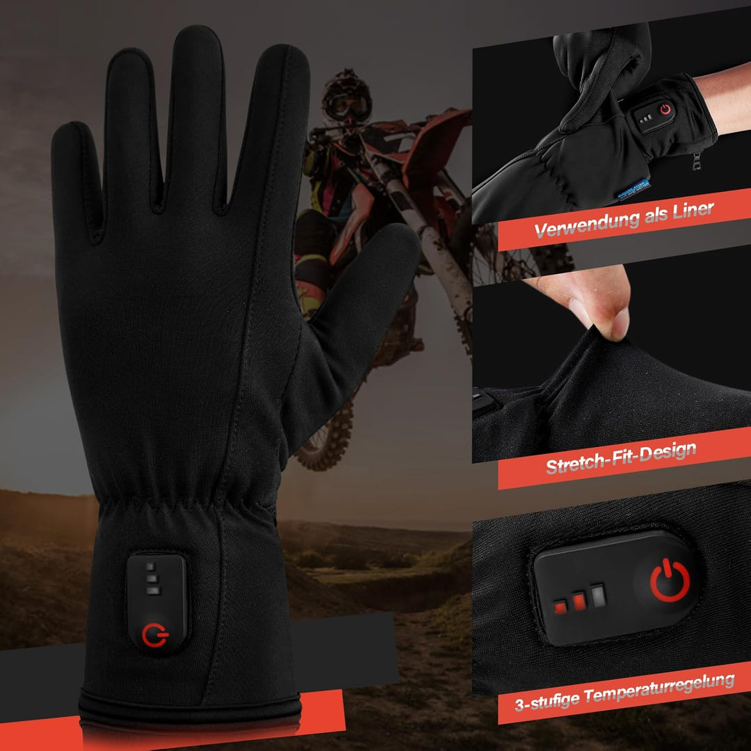Dr.warm Beheizbare Handschuhe für Herren Damen, Beheizte Winterhandschuhe Dünn Handschuhe mit Heizun