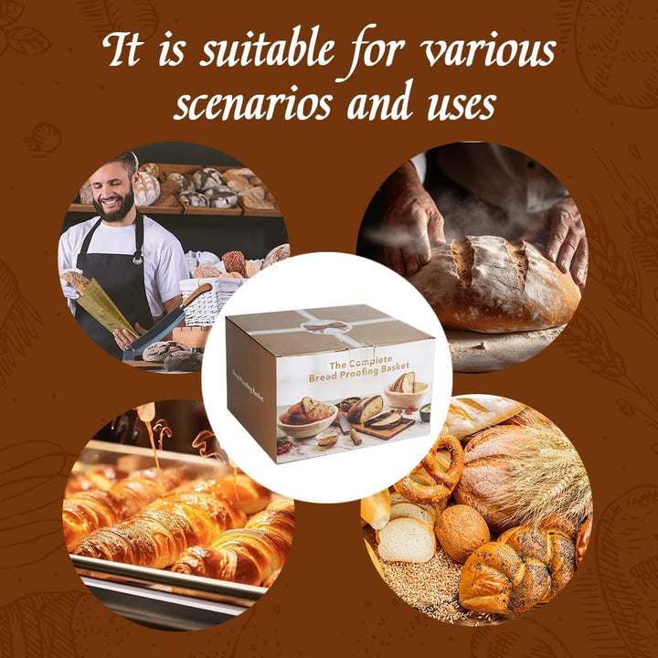 Sauerteig Starter Set, 18-teilig Rund & Oval GärkörbchenSet, Brotbacken Startver Set, Brot Backen Zu