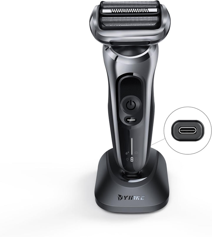 Yinke Typ C Ladestation für Braun Series 3 5 7 9 6 1 XT5 Elektrorasierer, Ladestation mit 1M USB C z