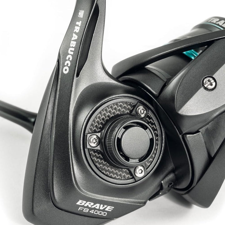 Angelrolle Trabucco Brave FB – mikrometrische Frontbremse, 6 + 1 Edelstahllager – Grössen 2000/3000/