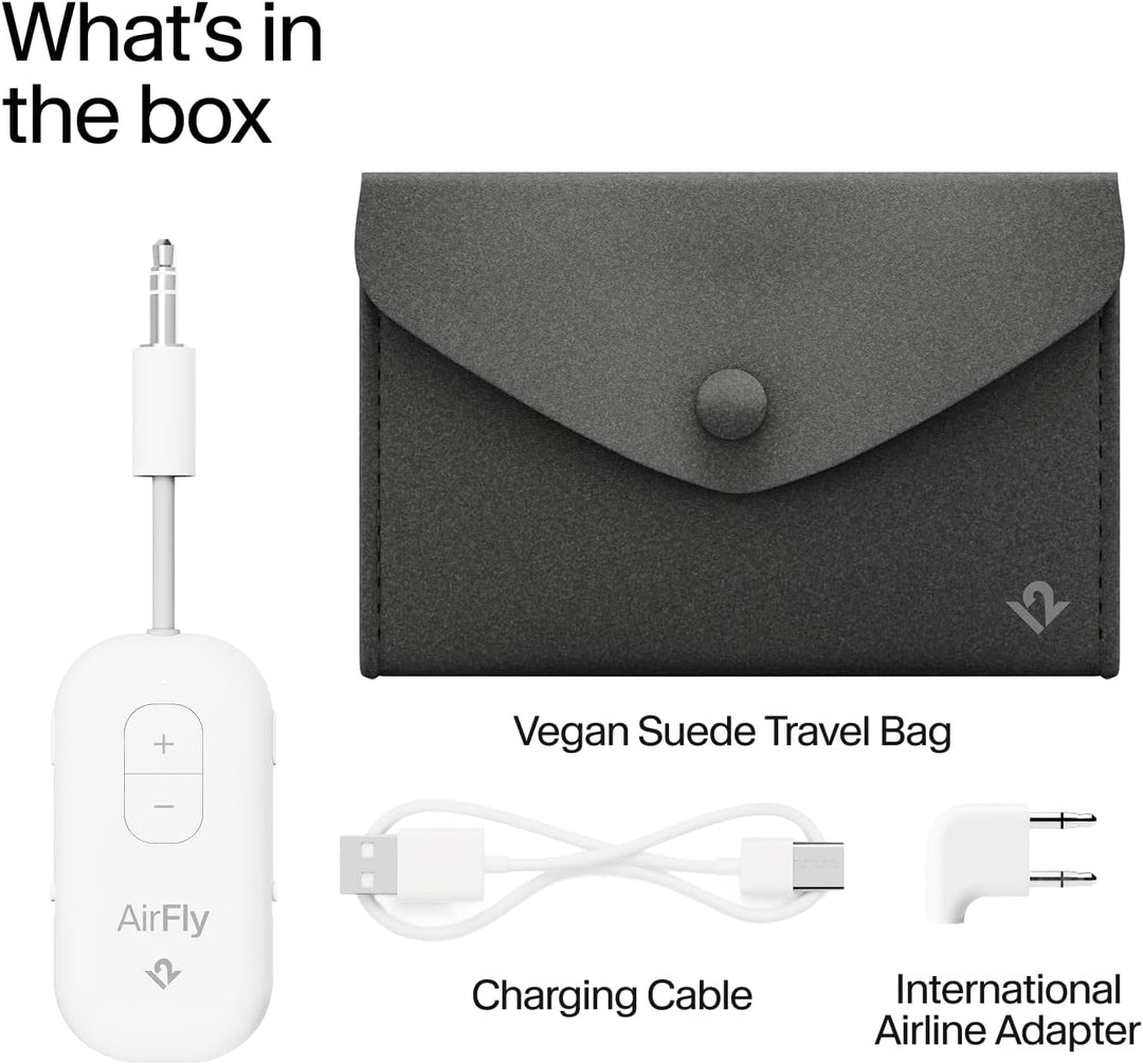 Twelve South AirFly Pro 2 Deluxe | Drahtloser Sender/Empfänger mit Audio-Sharing für bis zu 2 AirPod