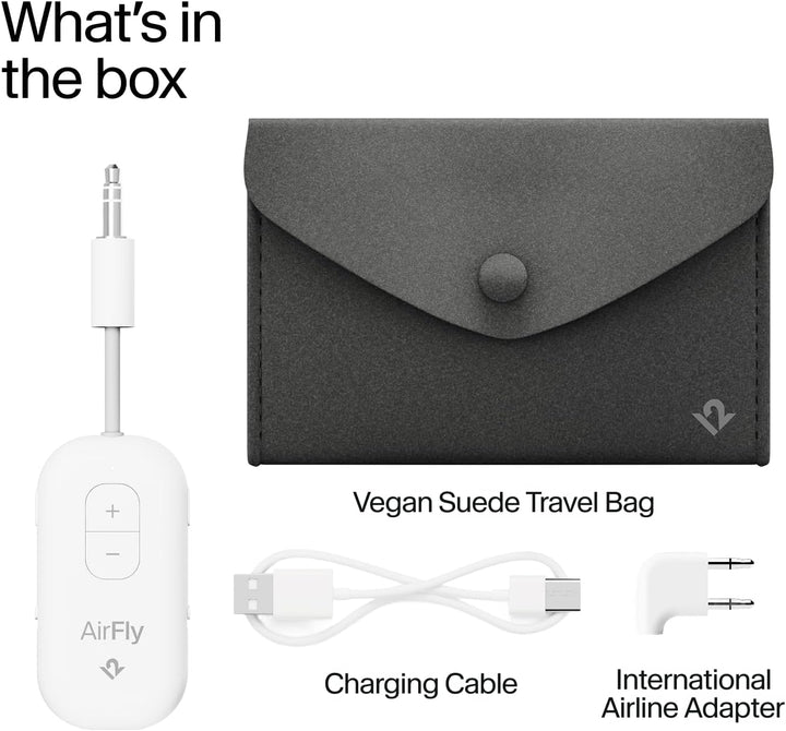 Twelve South AirFly Pro 2 Deluxe | Drahtloser Sender/Empfänger mit Audio-Sharing für bis zu 2 AirPod