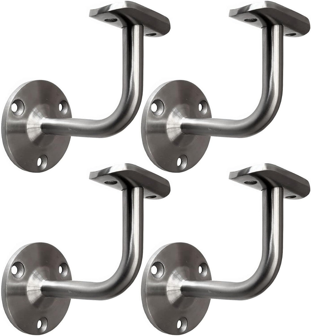 4 x Premium Handlaufträger aus Edelstahl AISI304 für 33,7mm für Handlaufrohr/Holzhandlauf Handlaufha