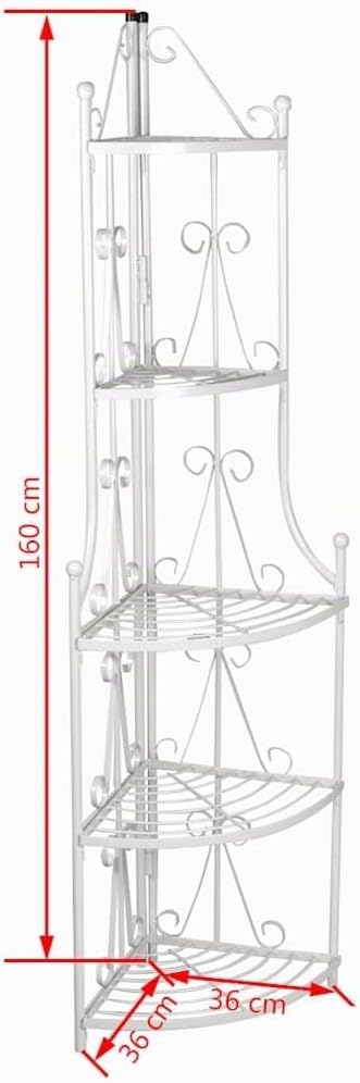 vidaXL Pflanzentreppe Blumenregal Standregal Eckregal Blumentreppe Stahl weiss, Weiss