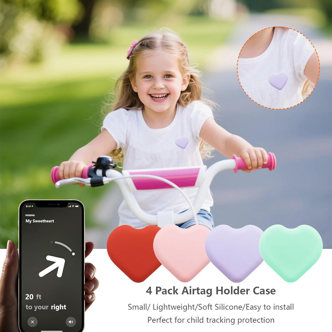 LOSHALL 4er Pack AirTag Halter Versteckte Schutzhülle für Kinder, Anti-Entfernung Silikon Hülle mit