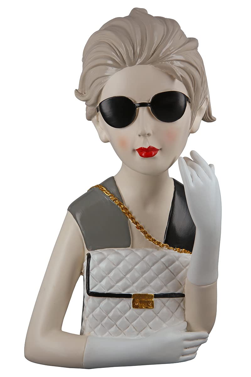 GILDE Deko Poly Skulptur Figur Lady - mit Handtasche - Dekoration Wohnzimmer - Höhe 29 cm, 37196, Gr