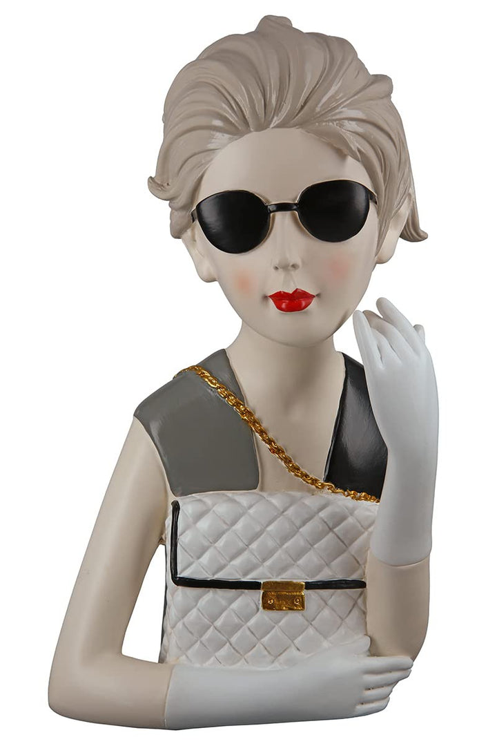GILDE Deko Poly Skulptur Figur Lady - mit Handtasche - Dekoration Wohnzimmer - Höhe 29 cm, 37196, Gr