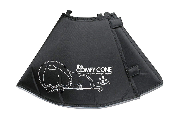 All Four Paws „The Comfy Cone“ Halskrause für Haustiere, Small Small Schwarz, Small Schwarz