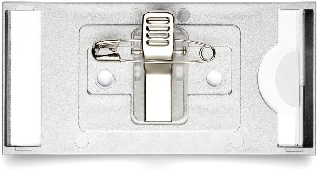 Durable Namensschild Classic mit Kombiklemme, 34 x 74 mm, 10 Stück, silber, 854323, 34 x 74 mm