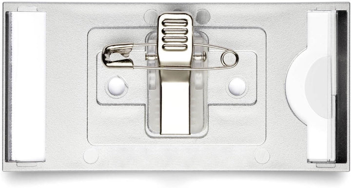 Durable Namensschild Classic mit Kombiklemme, 34 x 74 mm, 10 Stück, silber, 854323, 34 x 74 mm