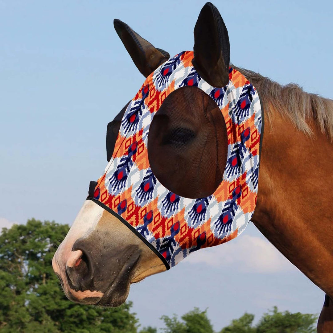 Harrison Howard Super Comfort Stretchy Fly Mask Large Eye Space with UV Protection Soft on Skin with