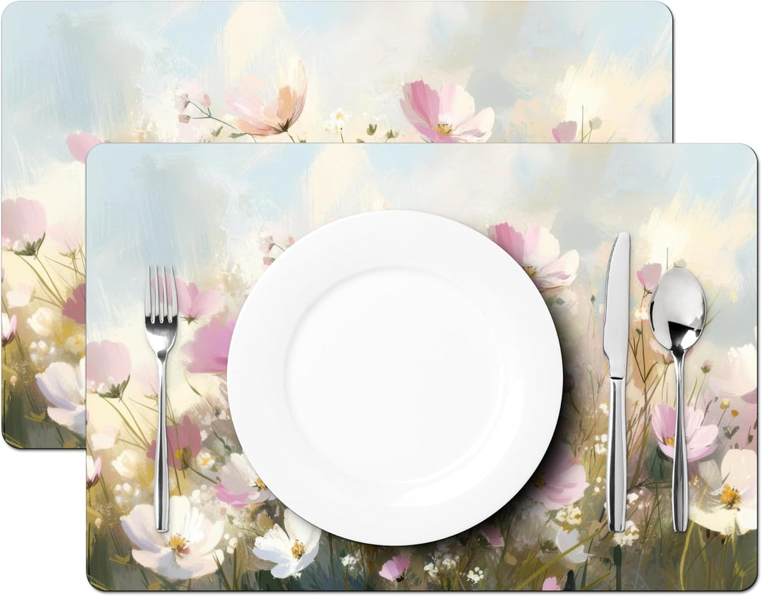 KitchenYeah© Platzsets Abwaschbar 6-Teilig 45x30 cm Tischsets Platzdeckchen rutschfeste Platzset Unt