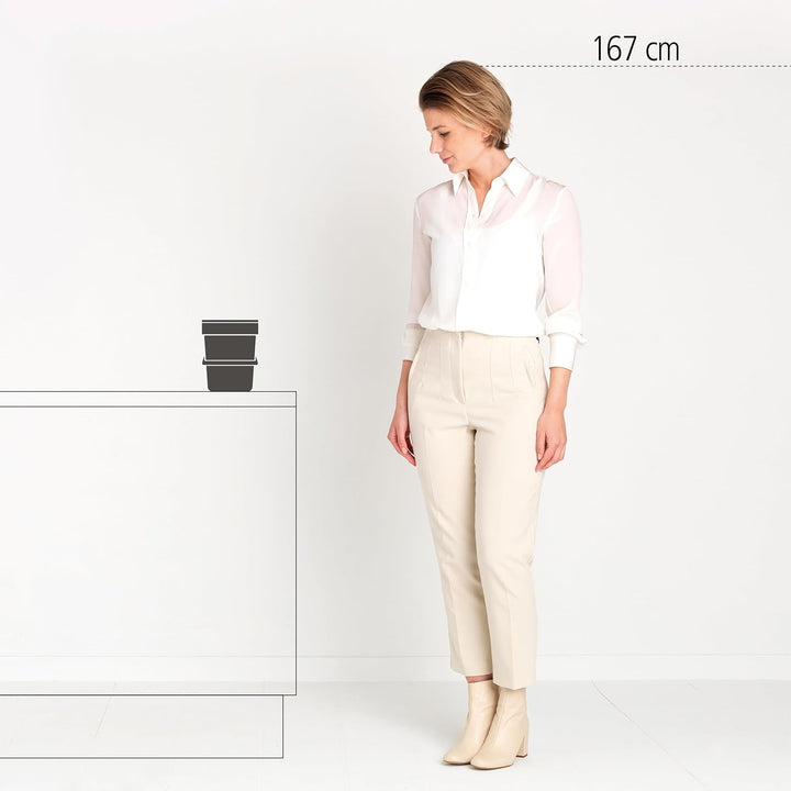 Brabantia Sort & Go Abfalleimer mit Deckel 3 L (hellgrün), platzsparender Biomüll Behälter mit Griff