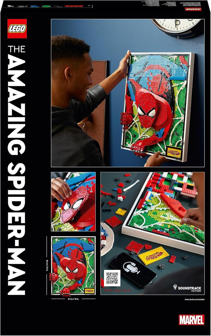 LEGO 31209 Art The Amazing Spider-Man Poster, 3D Wandbild-Set, baubares Leinwandbild, Superhelden-De