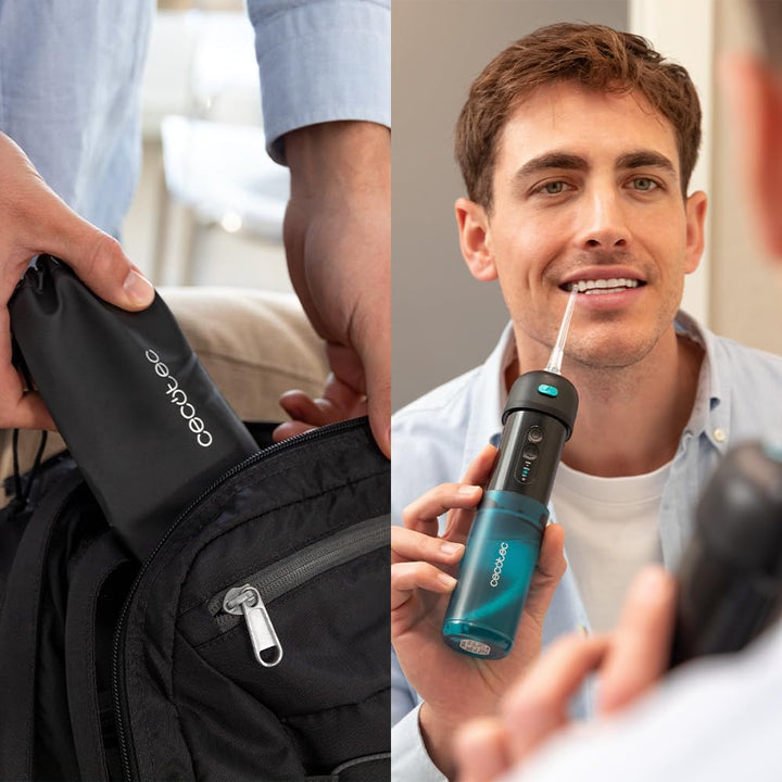 Cecotec Tragbarer Zahnreiniger Toothcare Jet Splash. Kompakter und leichter Reise-Irrigator mit 3 Mo