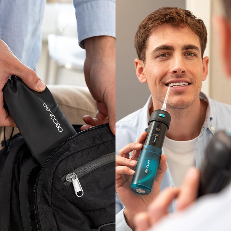 Cecotec Tragbarer Zahnreiniger Toothcare Jet Splash. Kompakter und leichter Reise-Irrigator mit 3 Mo
