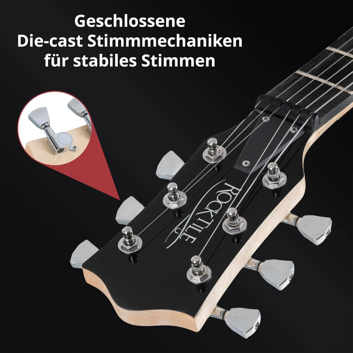 Rocktile LP-100 SB E-Gitarre (Korpus: Linde, Palisander Griffbrett, Finish: Sunburst) Sunburst Singl