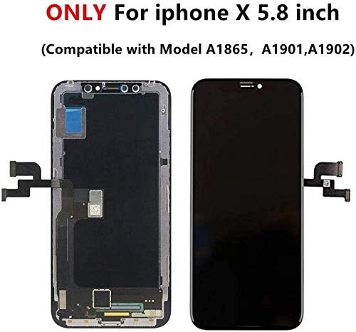 Hoonyer Display für iPhone X mit 3D-Touch und Ersatzbildschirm-Reparatur-Kit (iPhone X LCD Display),