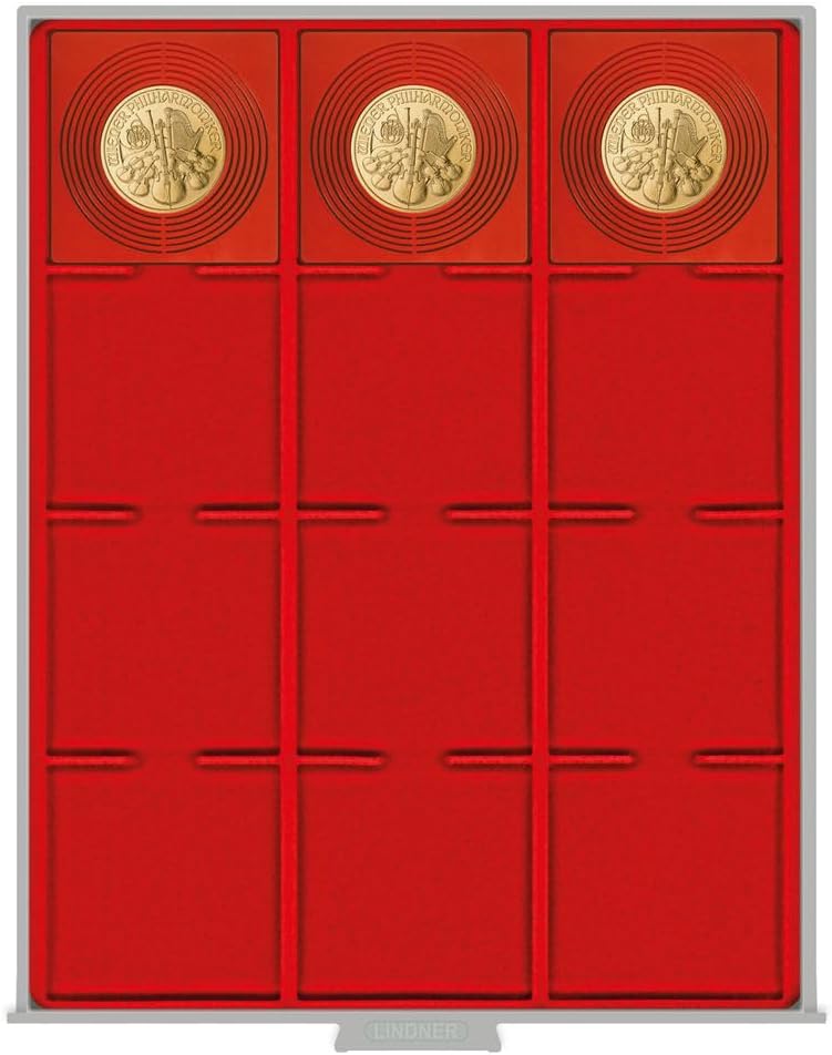 Münzbox Standard mit 12 quadratischen Fächern für LINDNER Münzbox-Inletts 68x68 mm