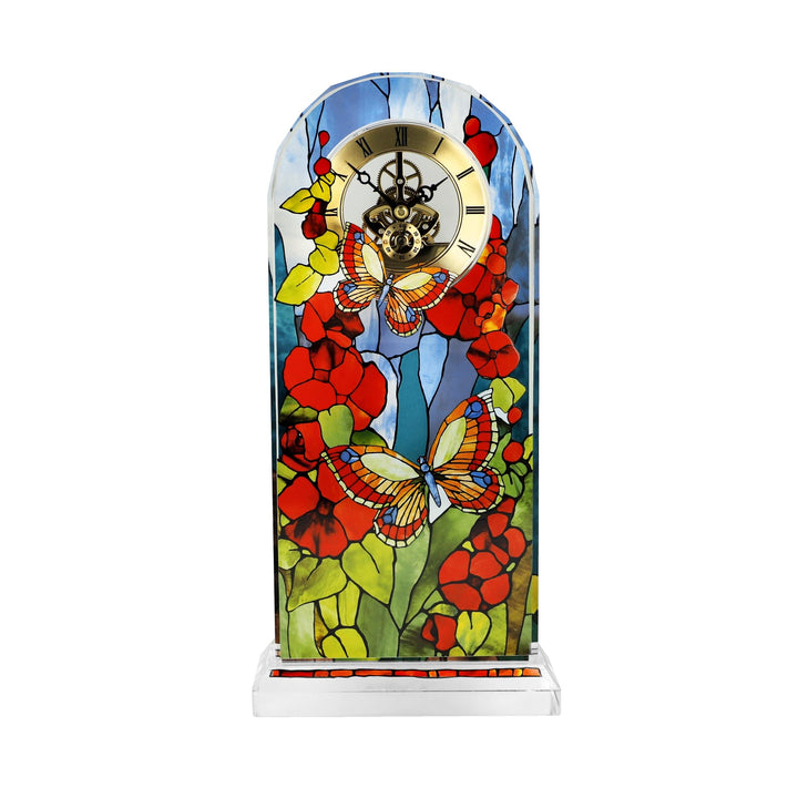 Goebel Tischuhr Tiffany - Schmetterlinge, Bunt