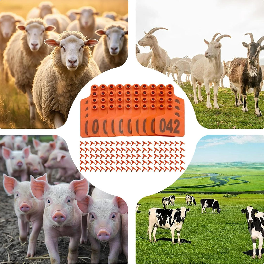 Ear Tags Cattle, Numbered Cattles Ears Tags 1-100, Soft Animal Identification Tool, Sturdy Farm Tagg