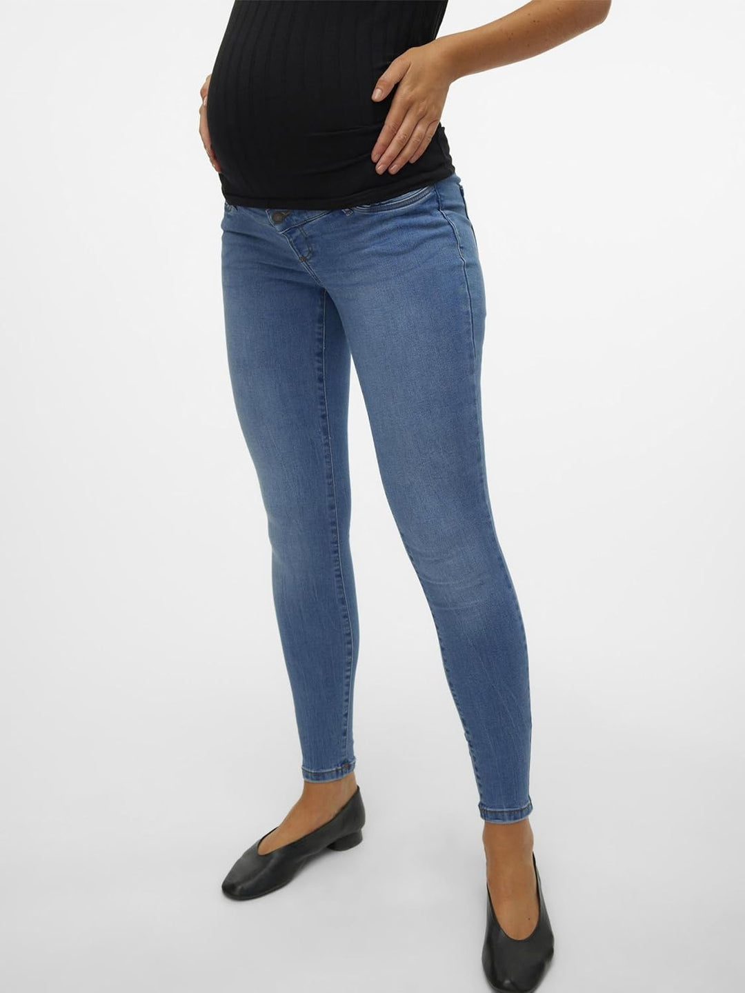 MAMALICIOUS Damen Vmmtanya S Piping Jeans Vi349 Ga Noos M Medium Blue Denim, M Medium Blue Denim