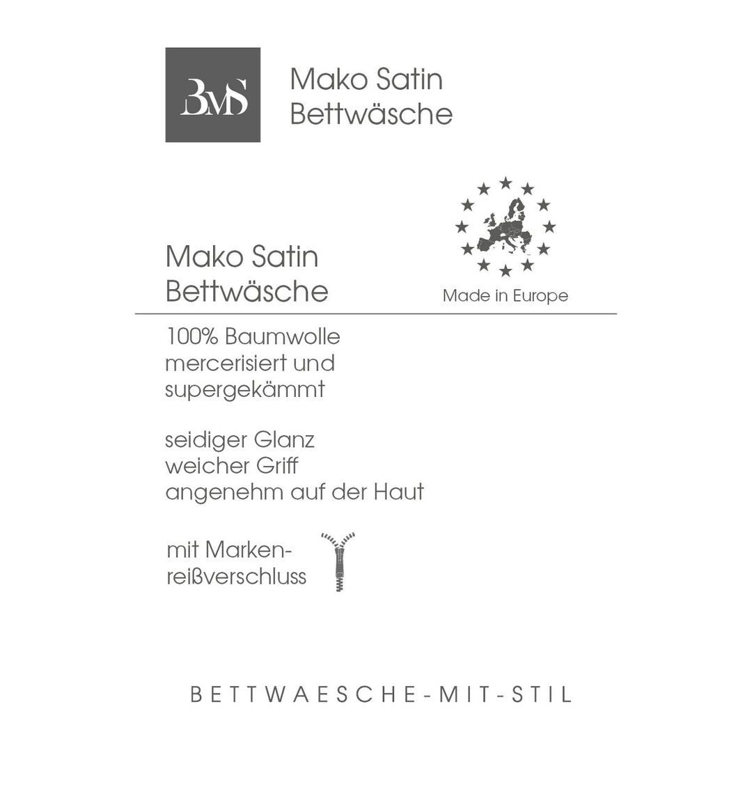 Mako Satin Kinder Bettwäsche Mond Bär 100x135 + 40x60 cm Blau, 100% Baumwolle mit Bärchen Stickerei