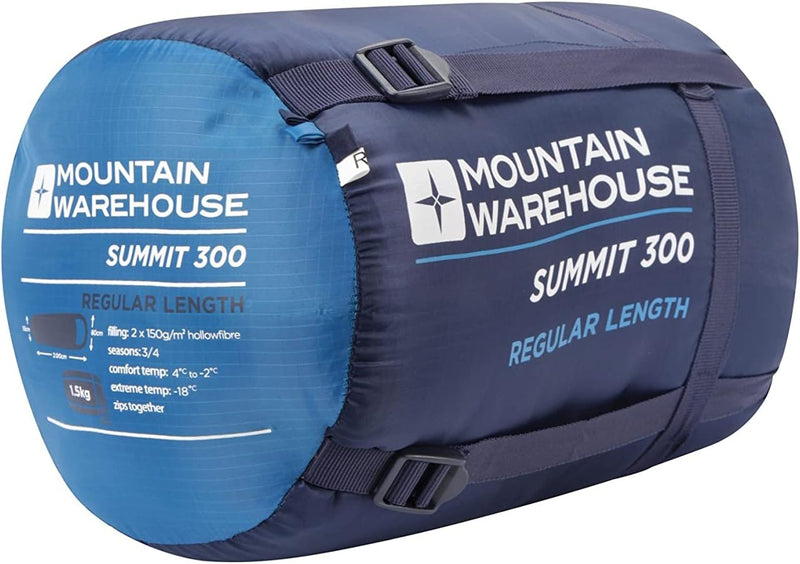 Mountain Warehouse Summit 300 Schlafsack - 3/4 Saison, isolierter Schlafsack in Mumienform, 23cm x 4
