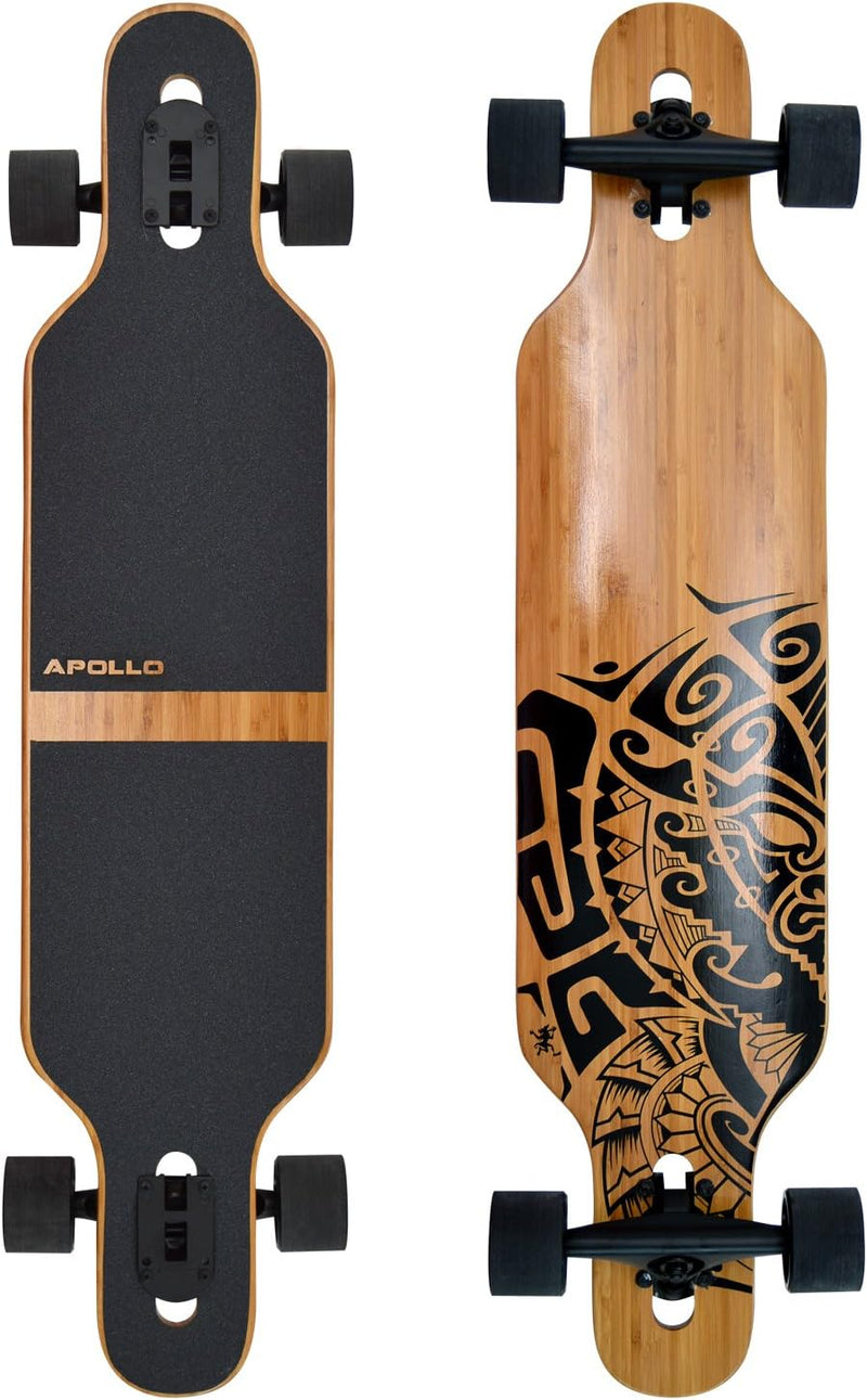 Apollo Longboard, Komplettboard mit High Speed ABEC Kugellagern, Drop Through, Freeride, Skaten, Cru