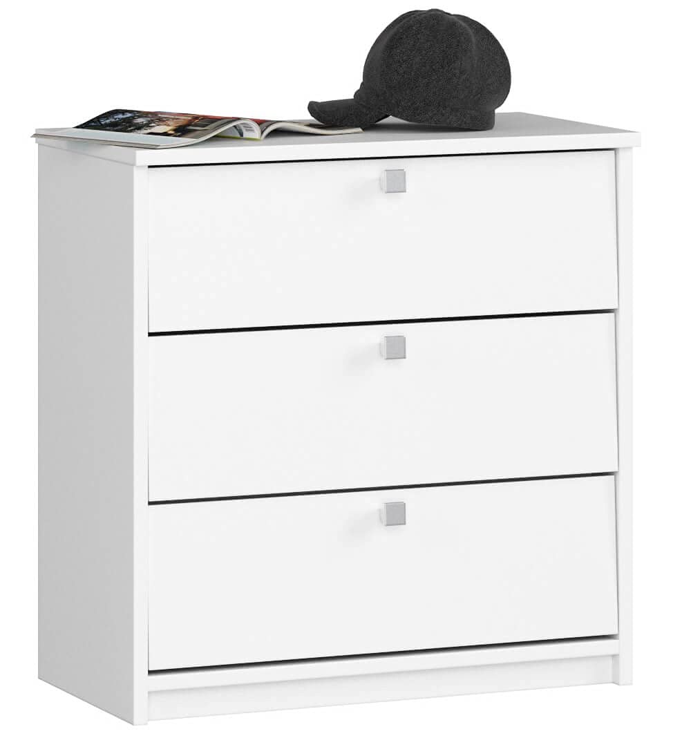 AKORD Schuhschrank mit 4 Schuhregalen und 3 Klapptüren | Schuhkipper | Schuhregal geschlossen | Schu