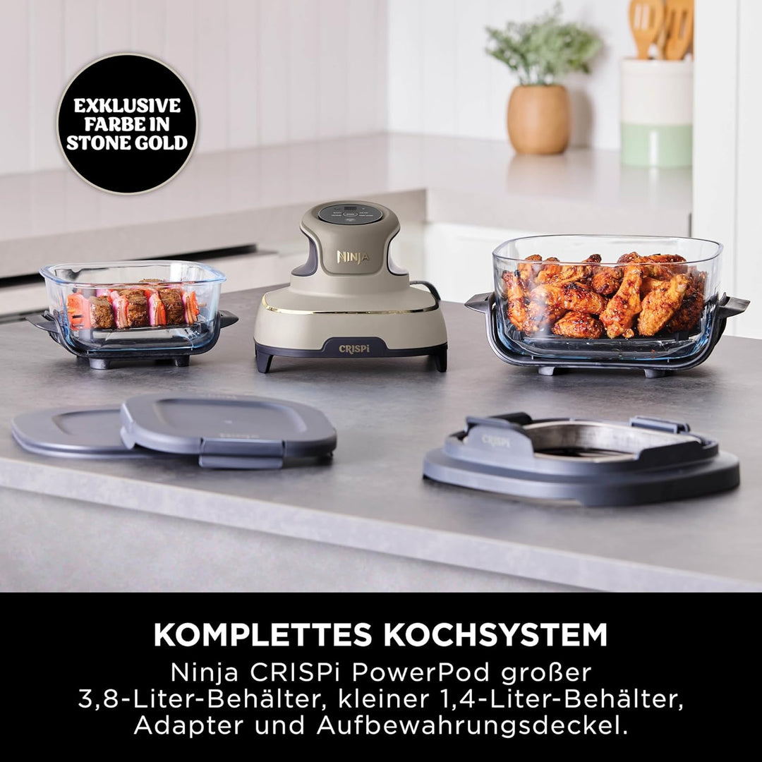 Ninja CRISPi tragbare Air fryer Heissluftfritteuse, 3,8 l, 4-in-1: Heissluftfrittieren, Braten, Warm
