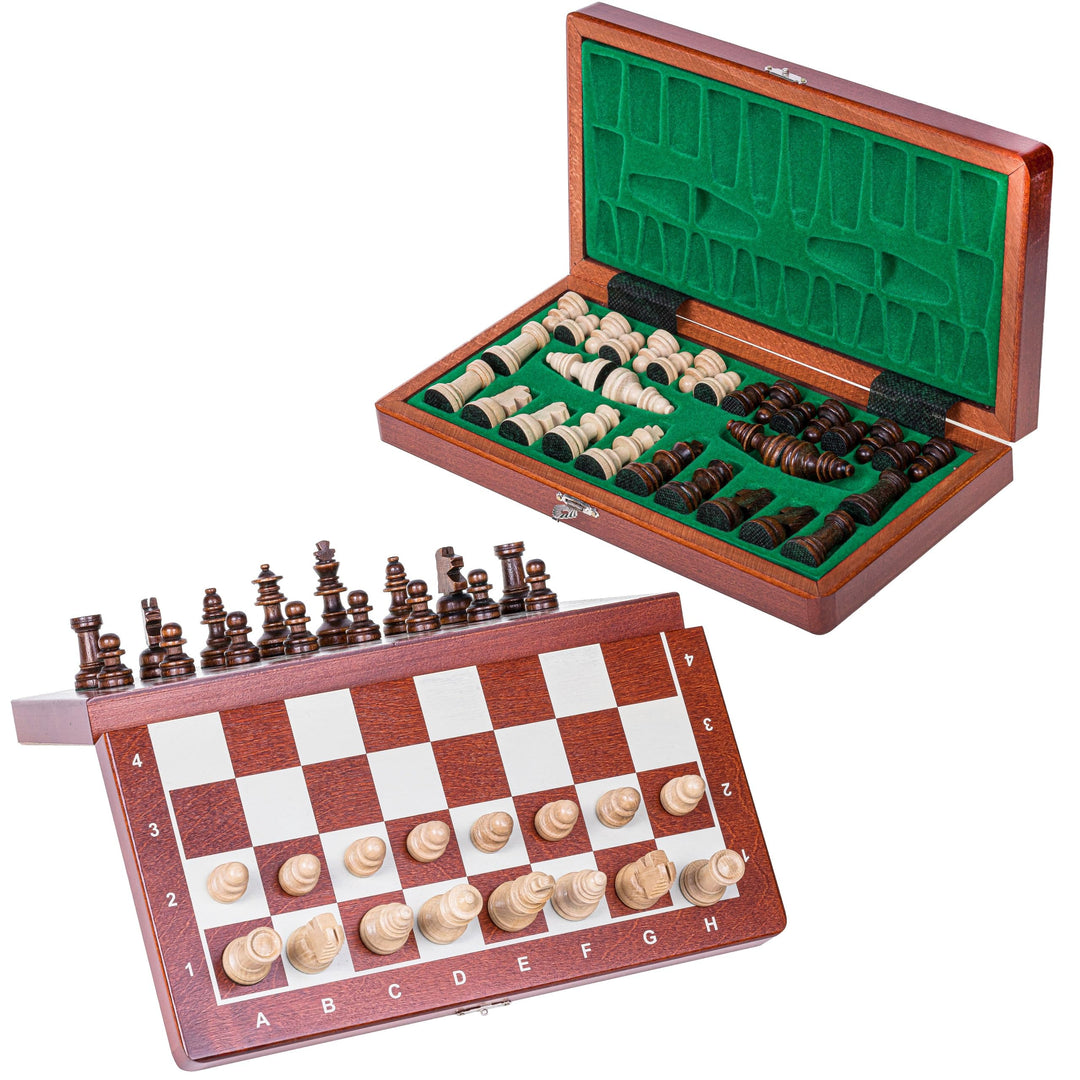Schach Schachspiel - MAGNETISCHE Basic - 26,5 x 26,5 cm - Schachfiguren & Schachbrett aus Holz
