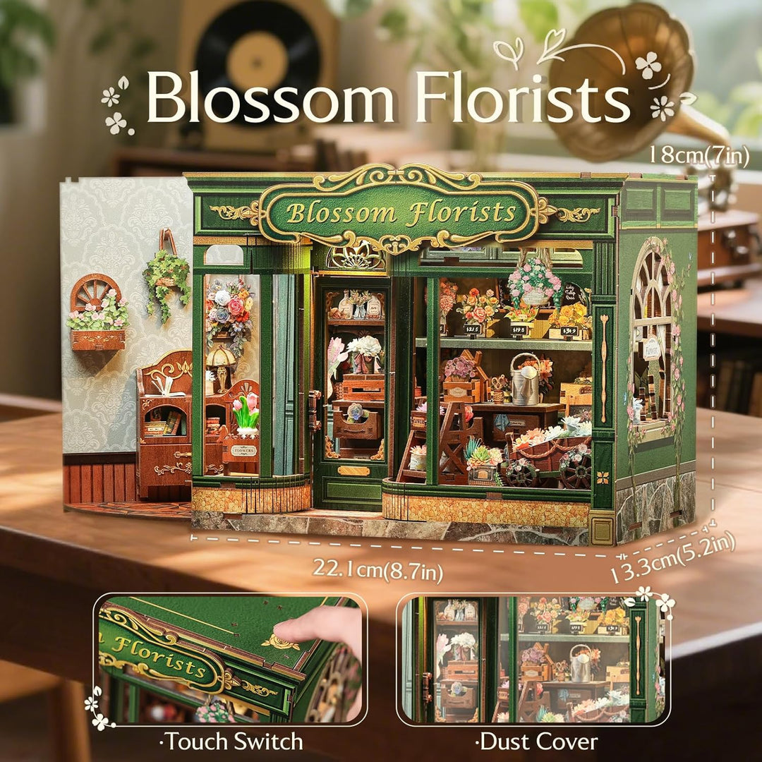 CUTEBEE Book Nook Kit – DIY Puppenhaus Miniatur Haus Buchstütze | Handmade Deko für Bücherregal | Kr