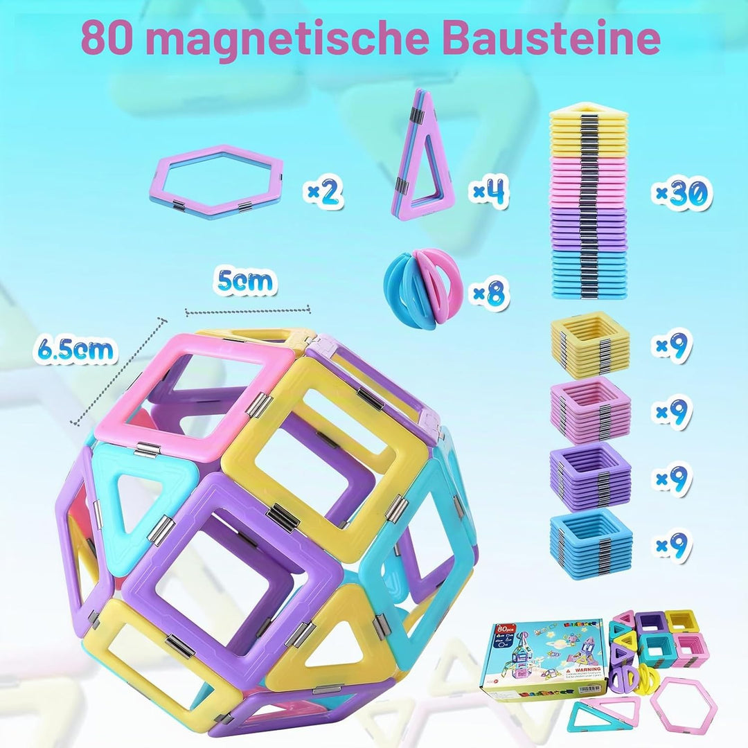 Magblock Magnetische Bausteine - Magnet Konstruktion Bauen Blöcke Kinder Geschenk Spielzeug für Jung