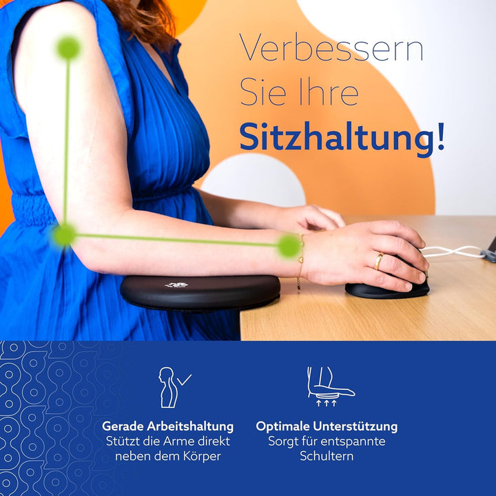 R-Go Split Armlehne für Schreibtisch, Ergonomische armstütze Verlängerung, Ellbogen- und Handgelenks