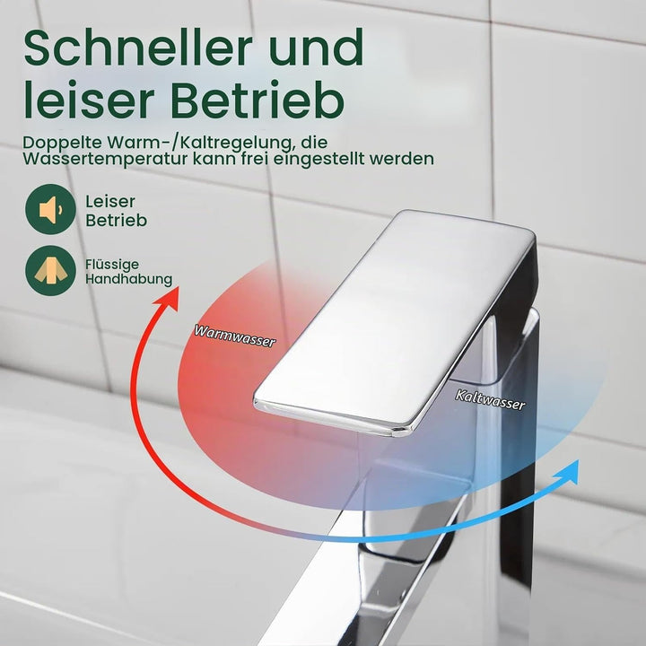 Wasserhahn Bad Waschtischarmatur Einhand Klein Einhebelmischer Waschbeckenarmatur Edelstahl für Wasc