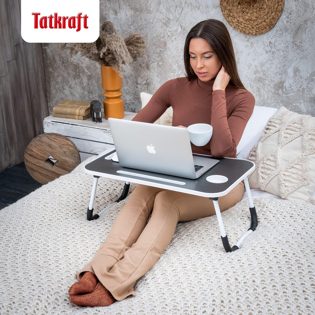 Tatkraft Casper Grosser Faltbare Betttisch und Laptoptisch, Bett Tablett mit Tassen Schlitz, Frühstü