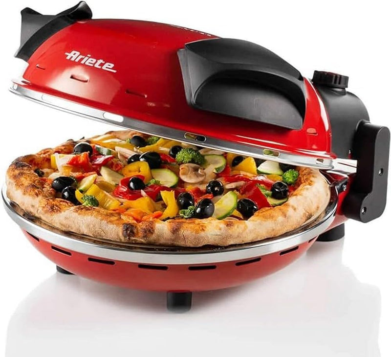 Ariete 909, Pizzaofen, 400°C, Platte aus feuerfestem Stein, backt Pizza in 4 Minuten, 33 cm Durchmes