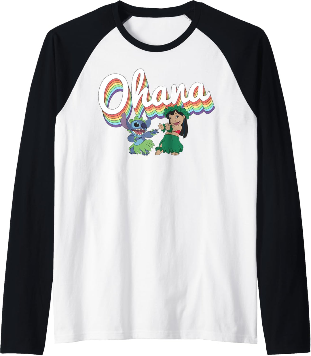 Disney Lilo & Stitch Pride Ohana Rainbow Raglan