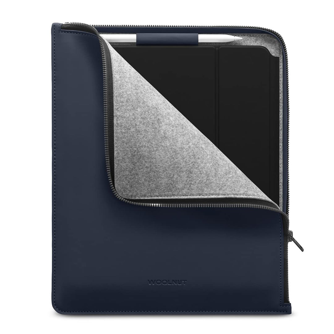 WOOLNUT Matte PU Folio Cover Case für iPad Pro 13 Zoll & iPad Air 13 Zoll (M4, 2024) - Blau, mit Sti