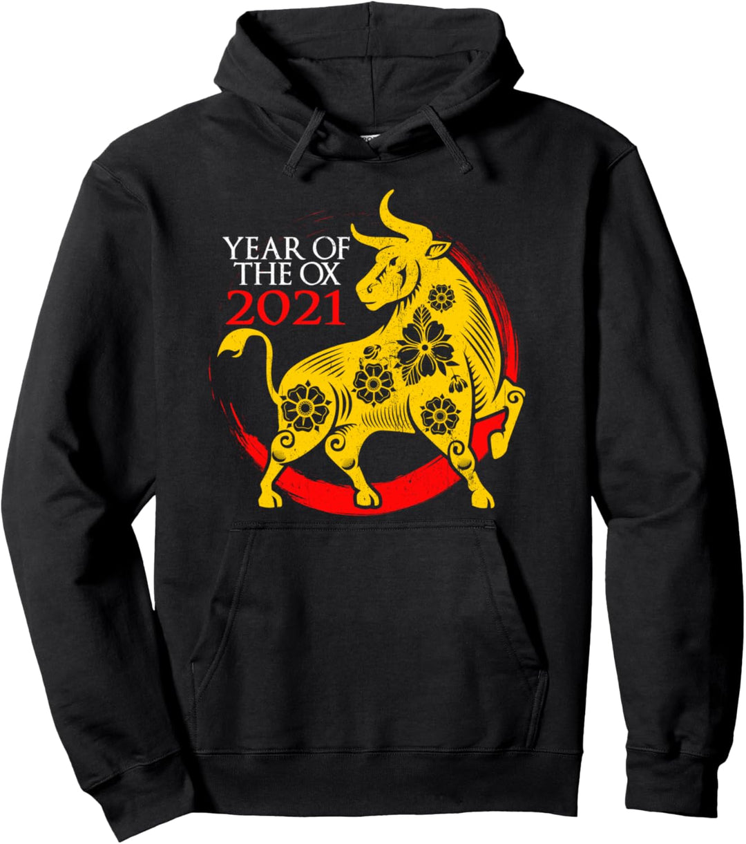 Chinesisches Neujahr 2021 Jahr des Tierkreishoroskops Pullover Hoodie