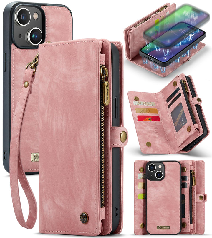 UFinetech für iPhone 15 Plus Hülle, Flip Leder TPU Stossfeste Kartenfach Tasche Handyhülle für iPhon