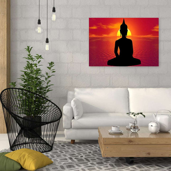 Wandbild XXL Sonnenuntergang Deko Kunst Bilder Religion Orange 120x80 cm M14696 120x80 cm, M14696 12