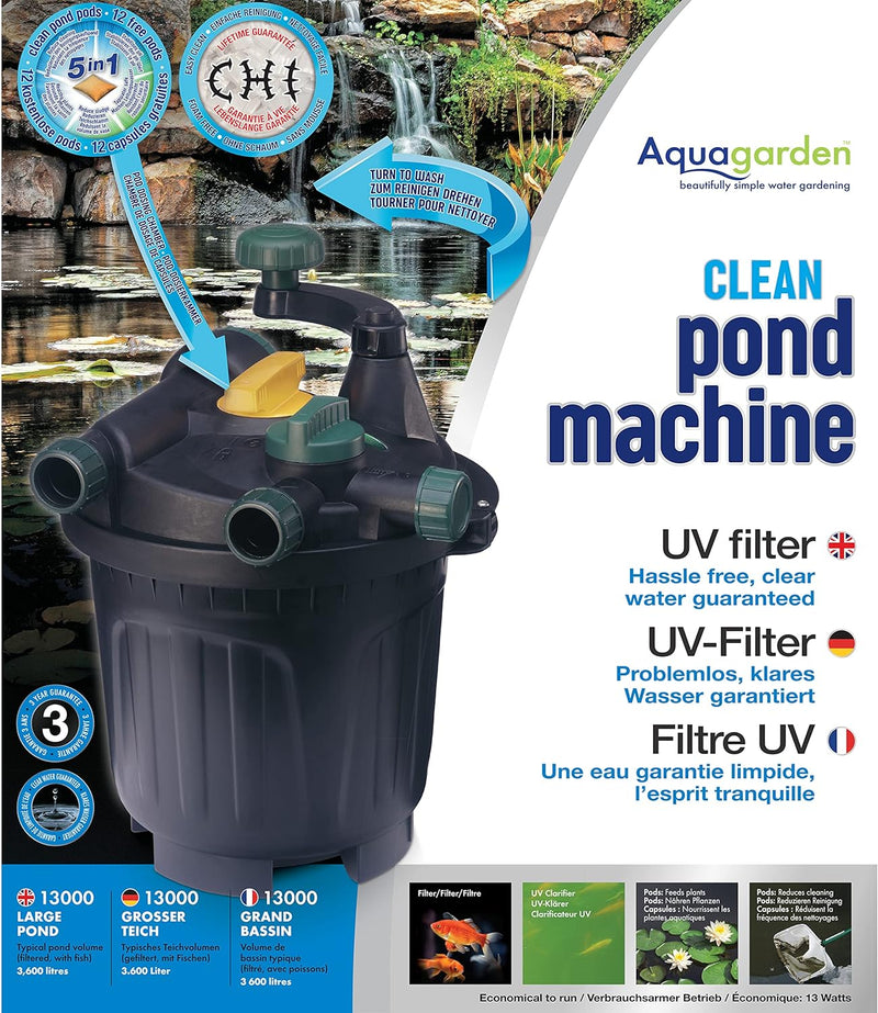 Aqua Garden Teichfilter, kein Schaumstoff, mechanische und biologische Filtermaterialien, pflegeleic