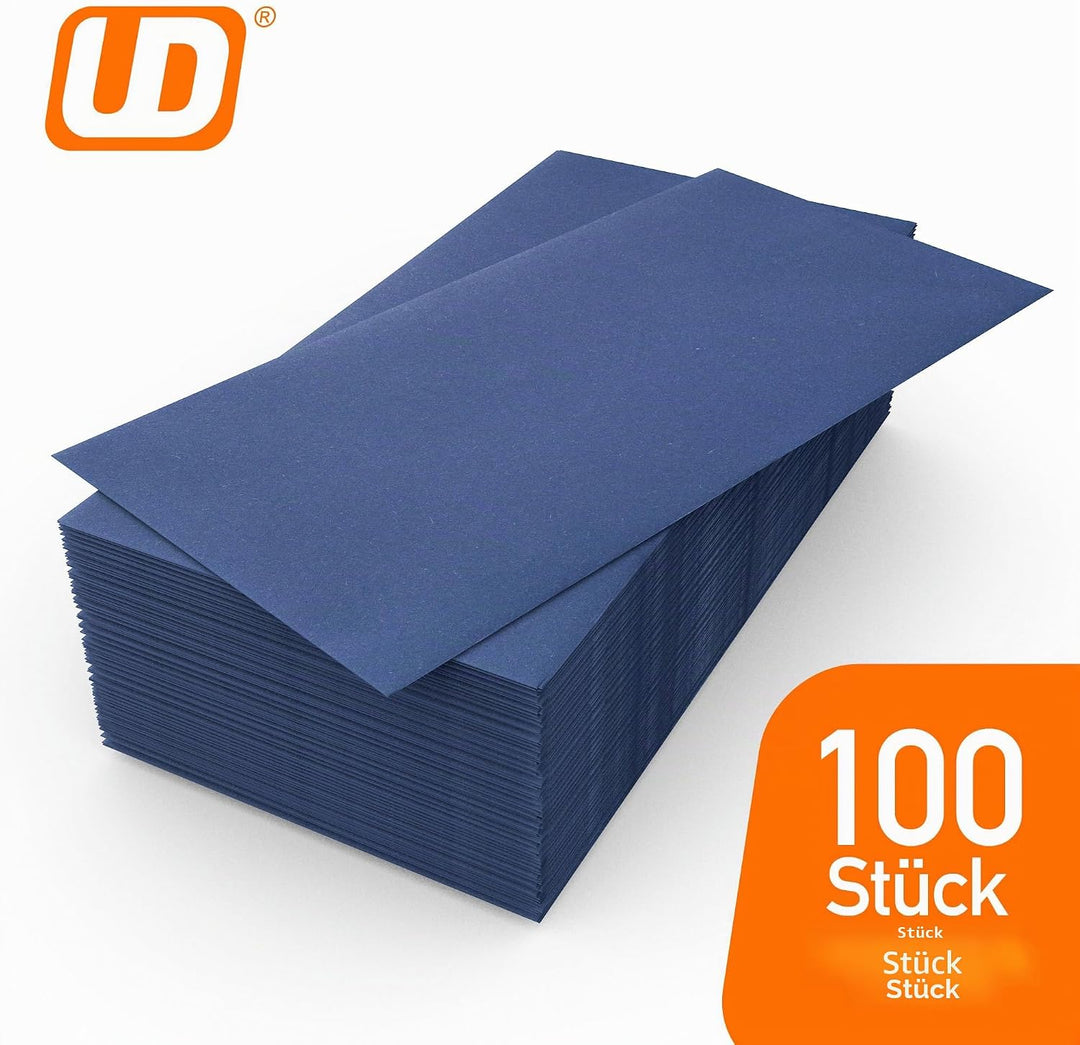 Briefumschläge DIN lang ohne Fenster (100 Stück), selbstklebend - Brief Umschläge 22 x 11 cm - Sicht