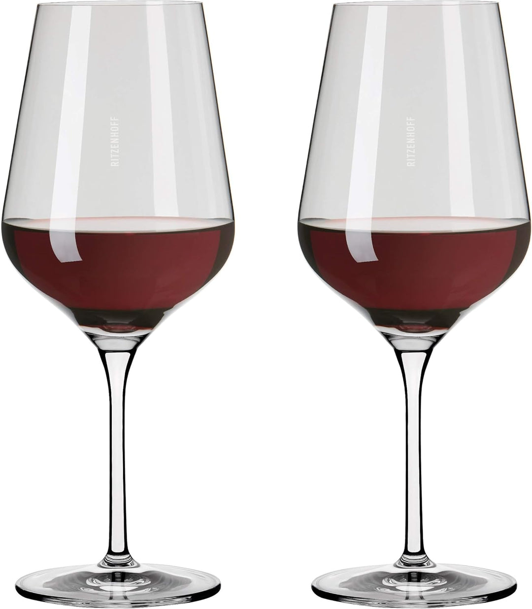 RITZENHOFF 3631002 Rotweinglas 500 ml – Serie Fjordlicht Nr. 2 – 2 Stück mit Farbverlauf Grey – Made