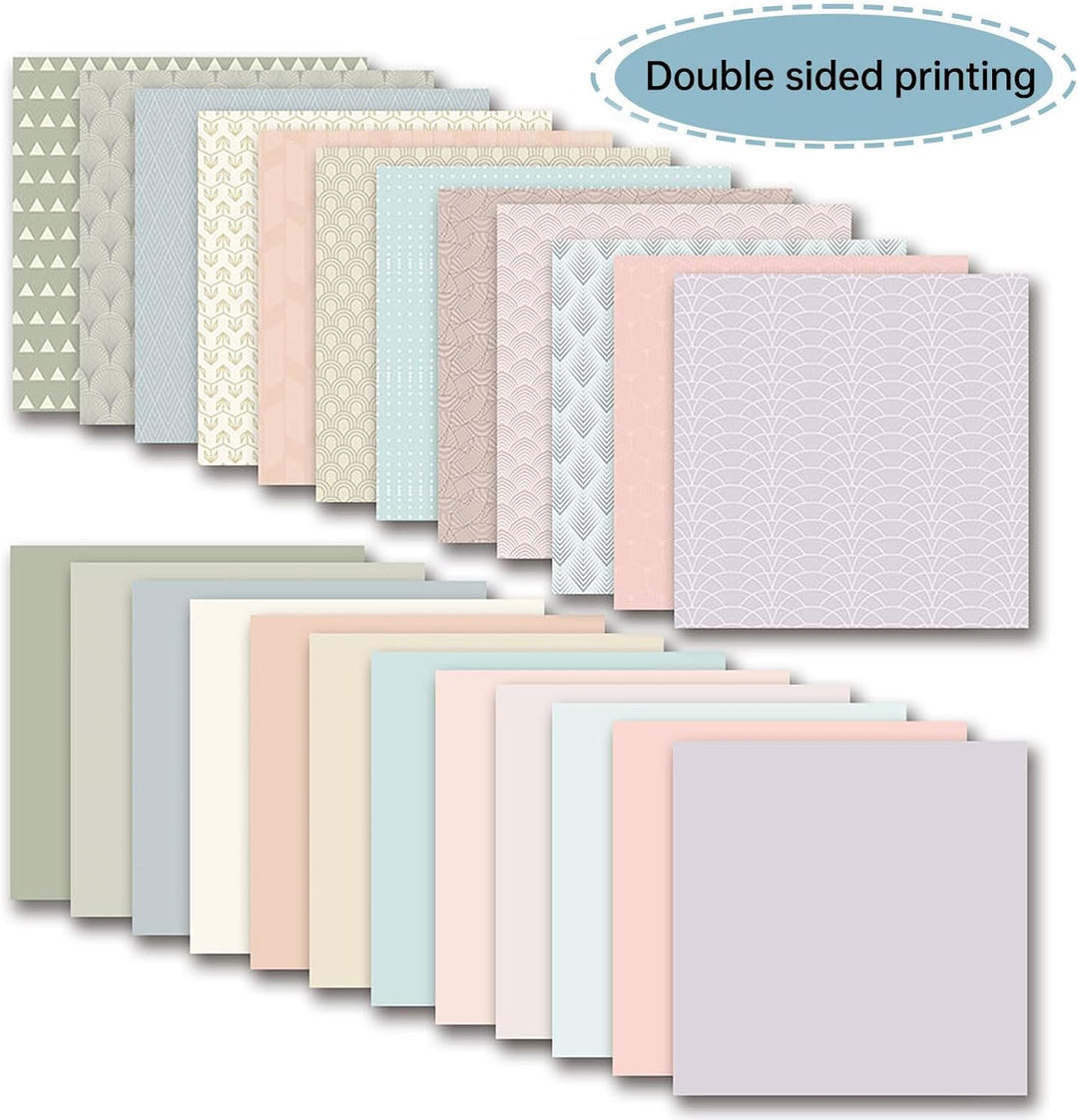24 Blatt Boho Muster Scrapbook Papier Set, 30x30 Scrapbooking Papier Doppelseitige Designer Paper Ba