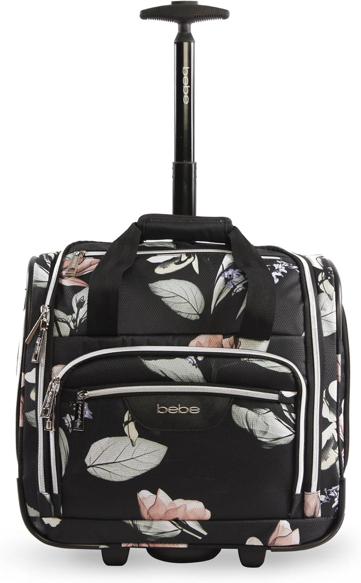 Bebe Valentina Damen-Handgepäcktasche mit Rädern unter dem Sitz, Floral Black, Einheitsgrösse, Valen