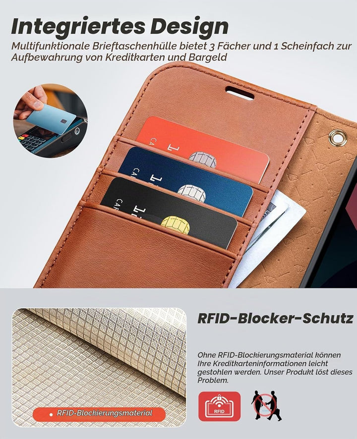 OCASE iPhone 15 Plus Hülle(2in1) Leder Stossfestes Case [Abnehmbare magnetische Hülle] [Kabelloses L
